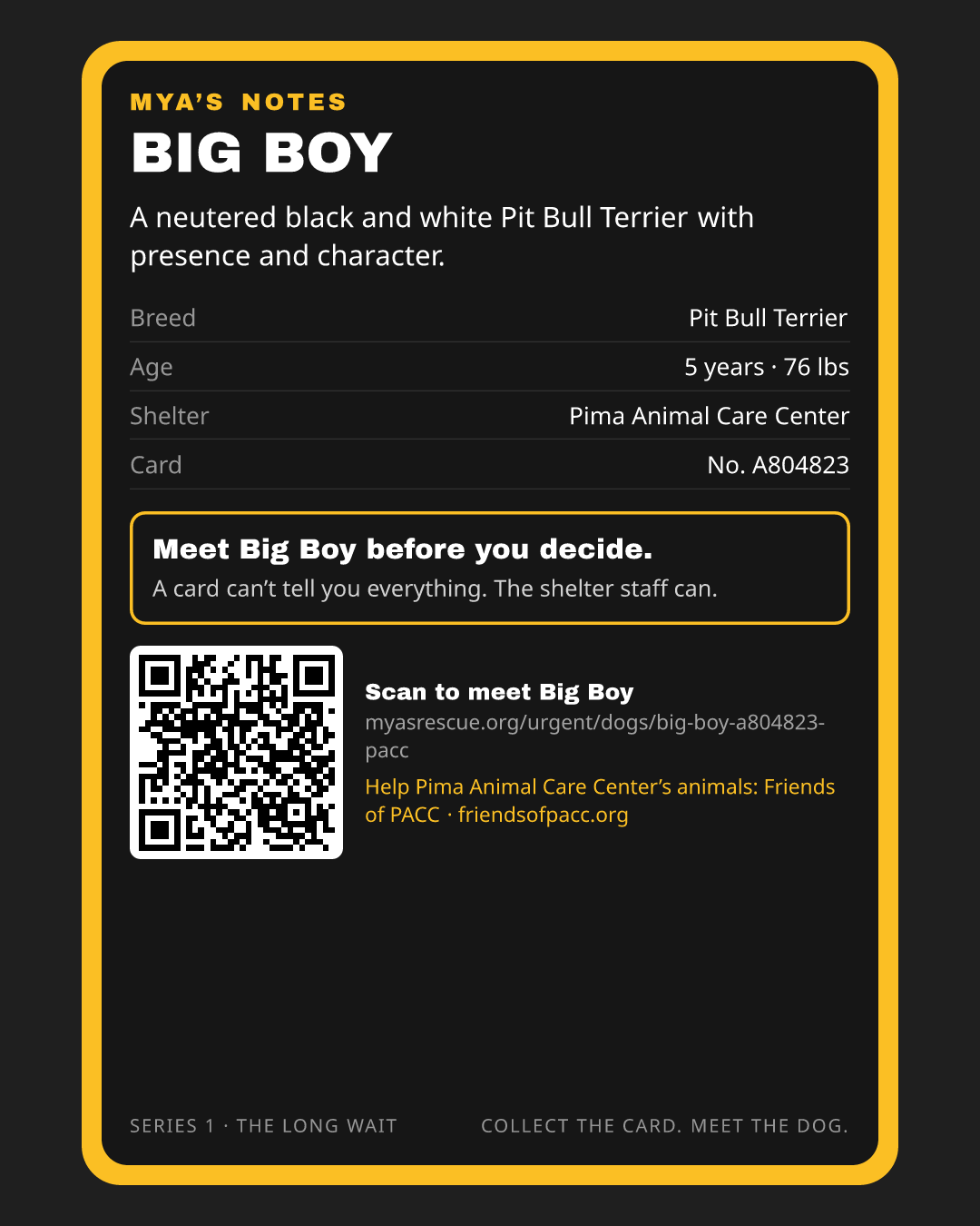 Big Boy’s trading card, back