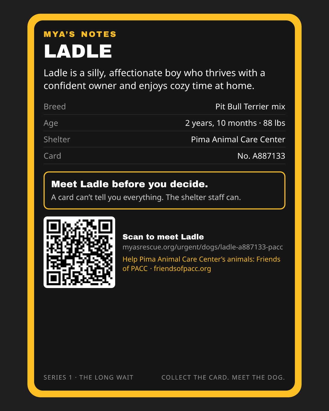 Ladle’s trading card, back