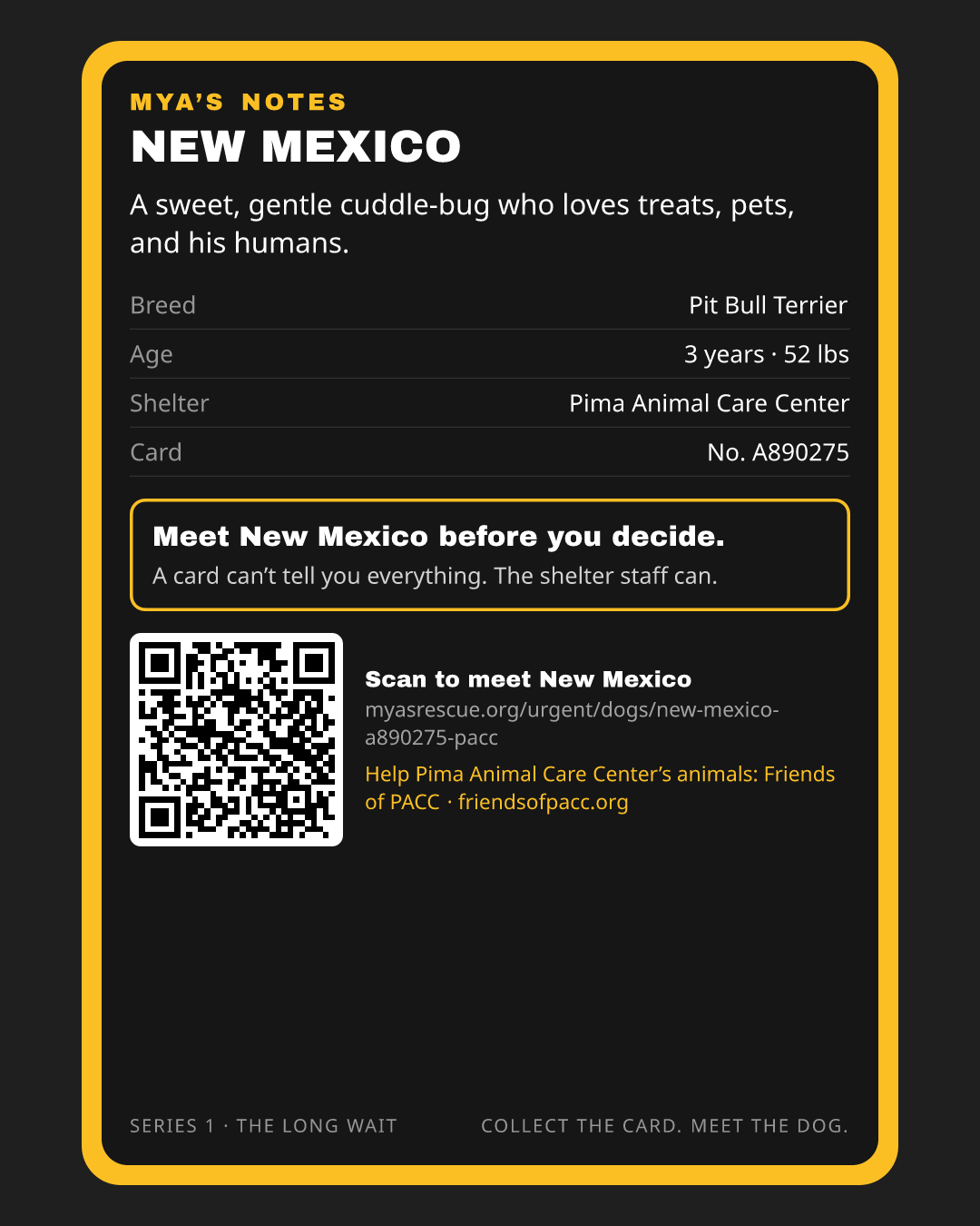 New Mexico’s trading card, back