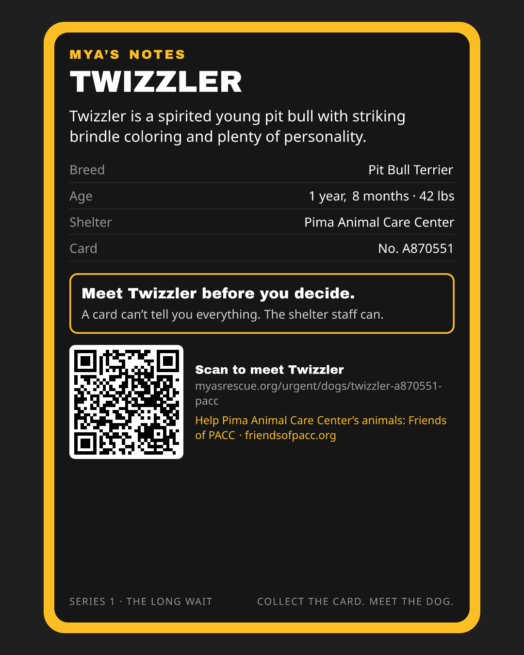 Twizzler’s trading card, back